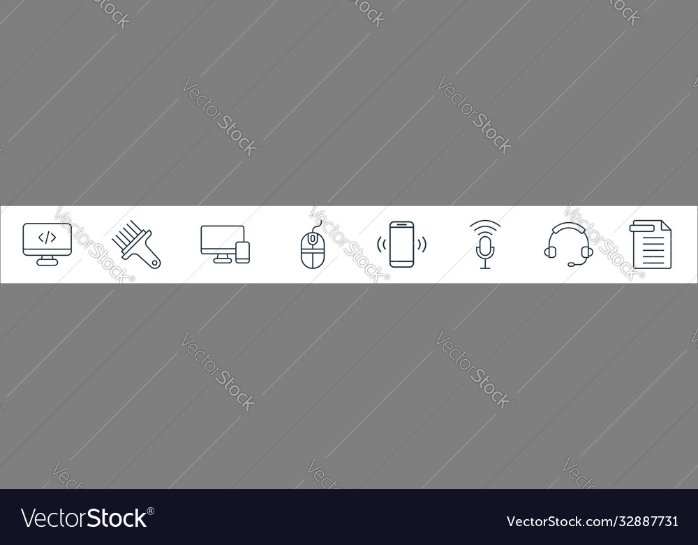 User interface line icons linear set quality vector image User interface line icons linear set quality