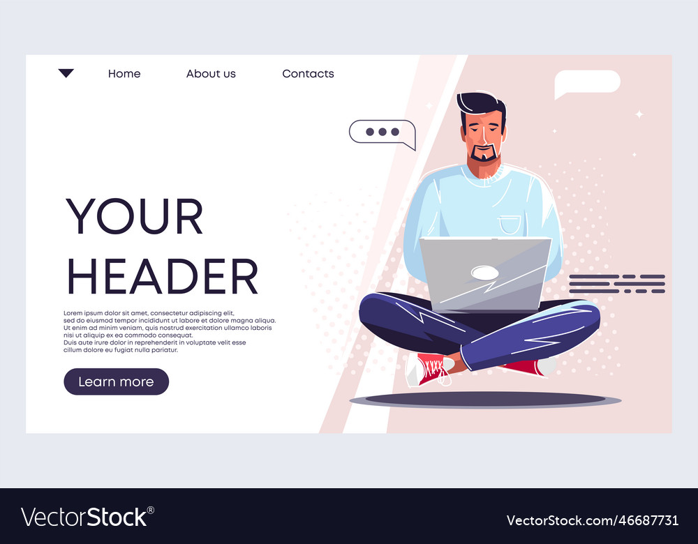 Web banner template for your header vector image Web banner template for your header
