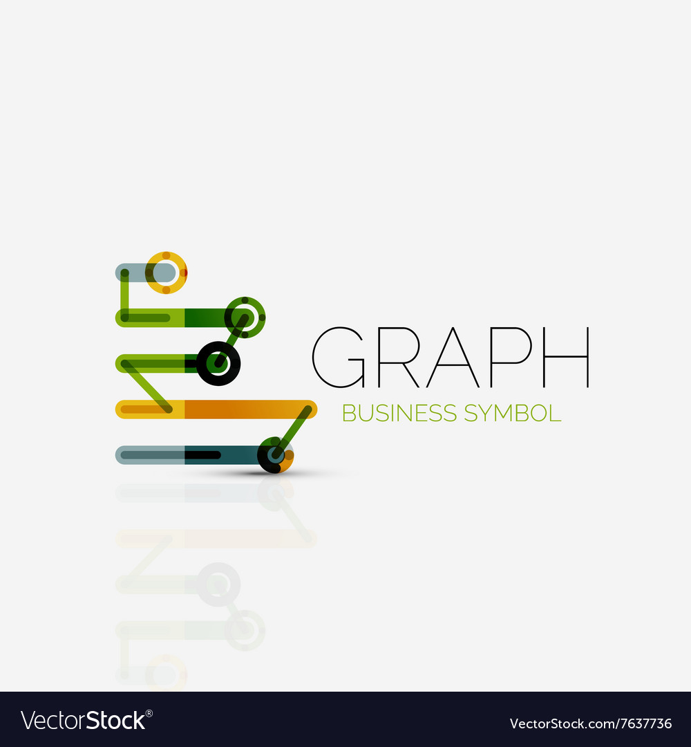 Abstract logo idea linear chart or graph