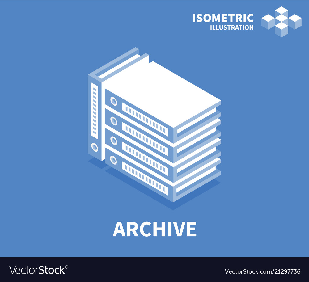 Archive icon isometric template for web design vector image Archive icon isometric template for web design