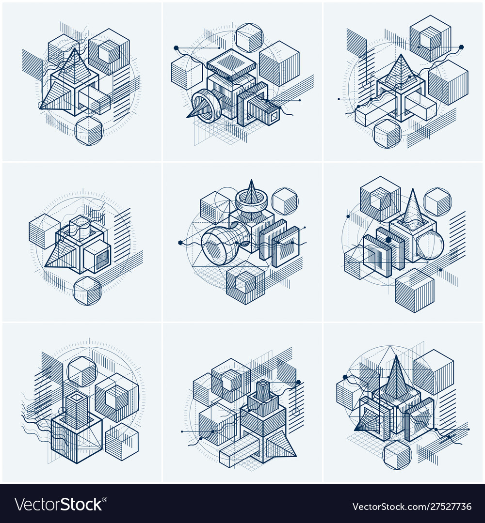 Backgrounds with abstract isometric lines vector image Backgrounds with abstract isometric lines