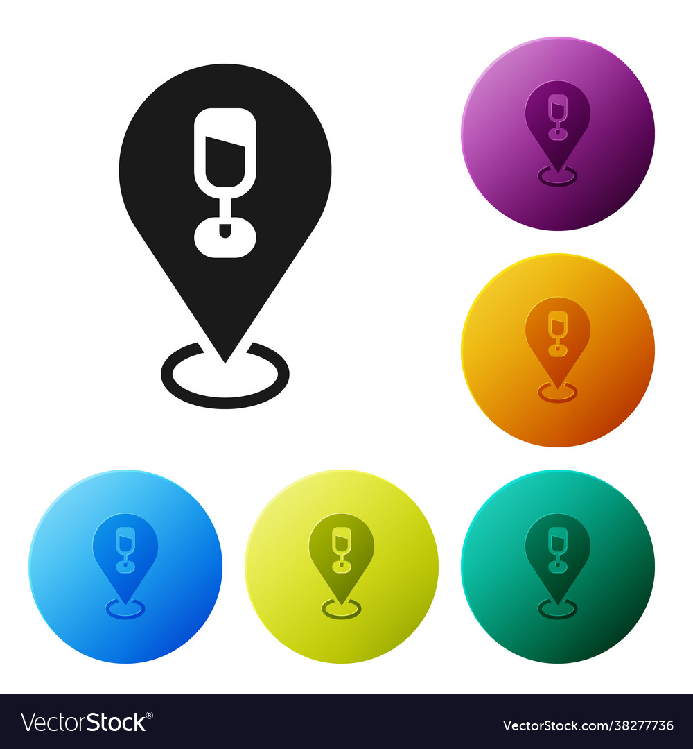 Black alcohol or beer bar location icon isolated