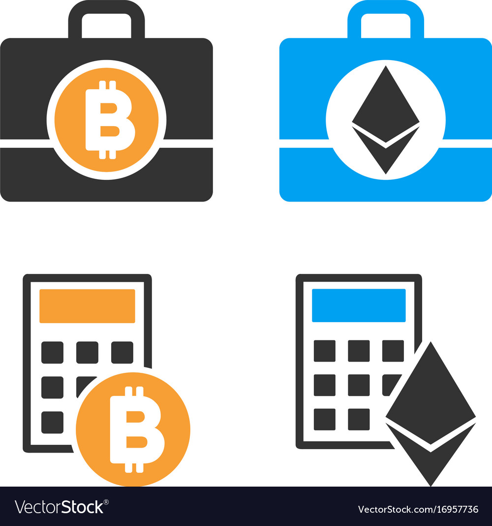 Cryptocurrency accounting icon set