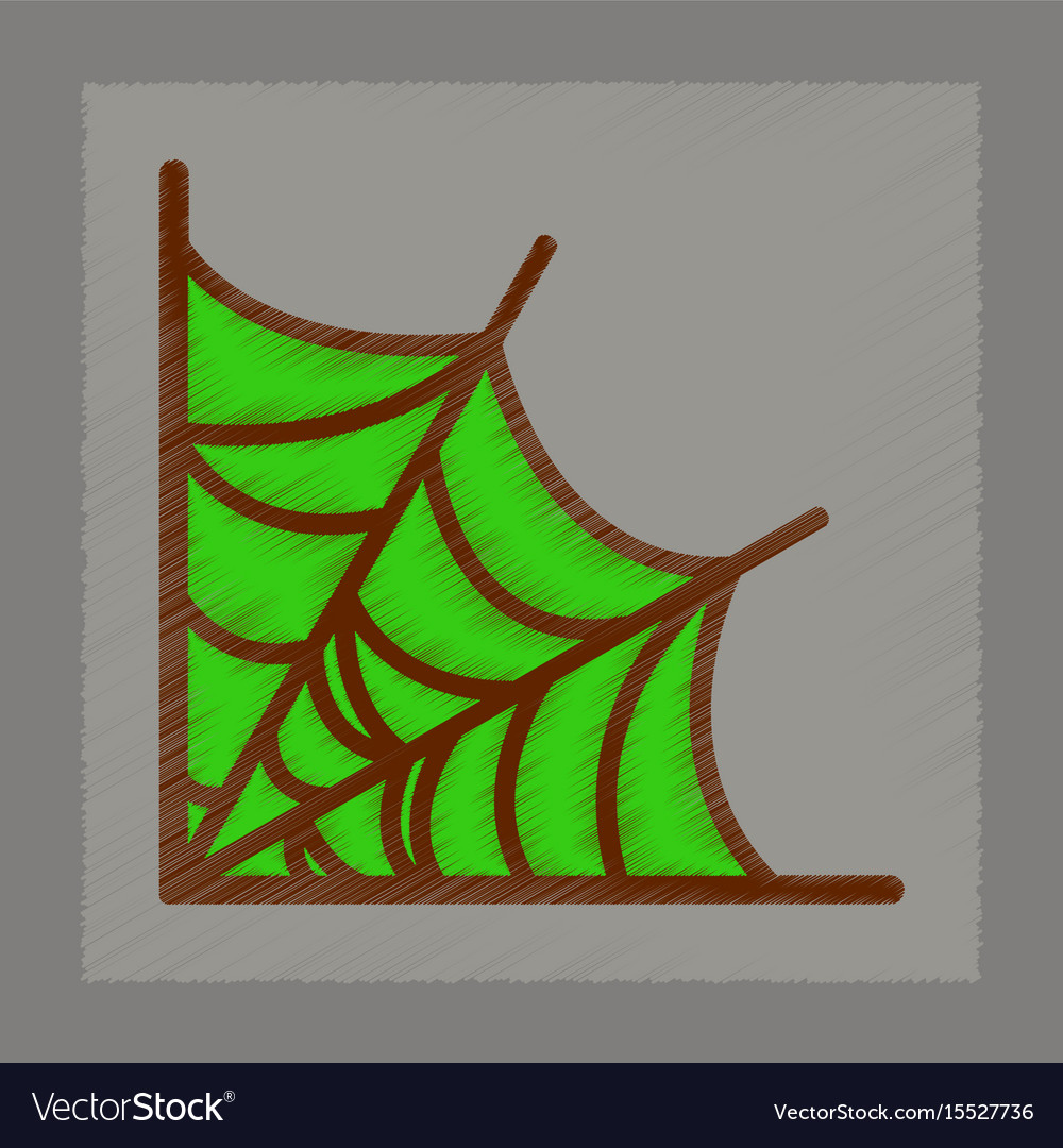 Flat shading style icon spider web