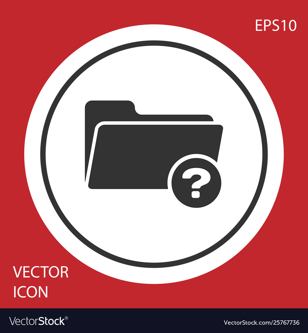 Grey unknown directory icon isolated on red