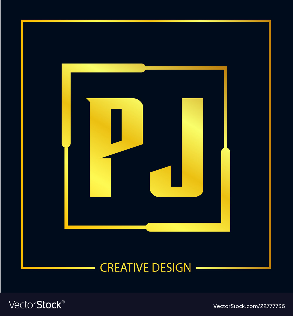 Initial letter pj logo template design Royalty Free Vector