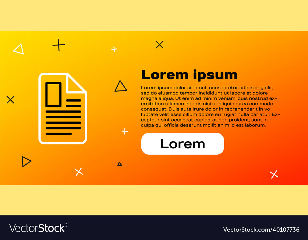 Line file document icon isolated on yellow