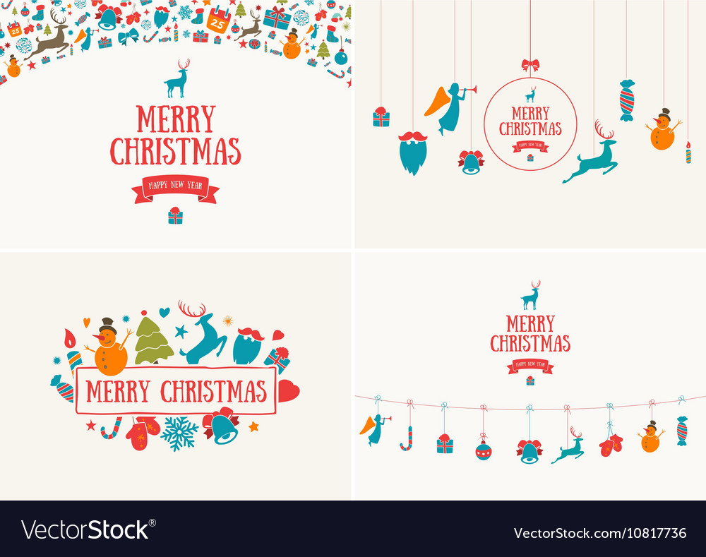 Merry christmas decoration and card design happy