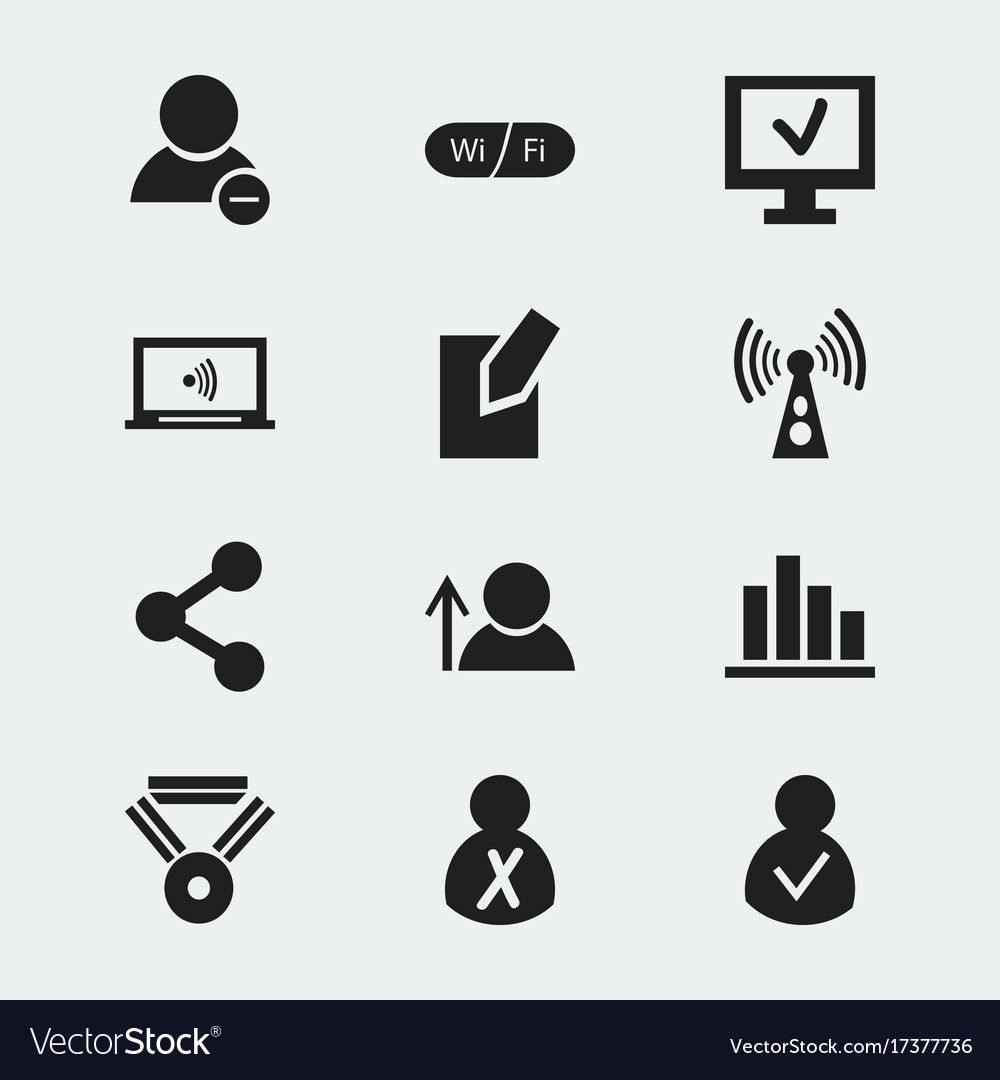 Network Icon Set - 12 Editable Symbols