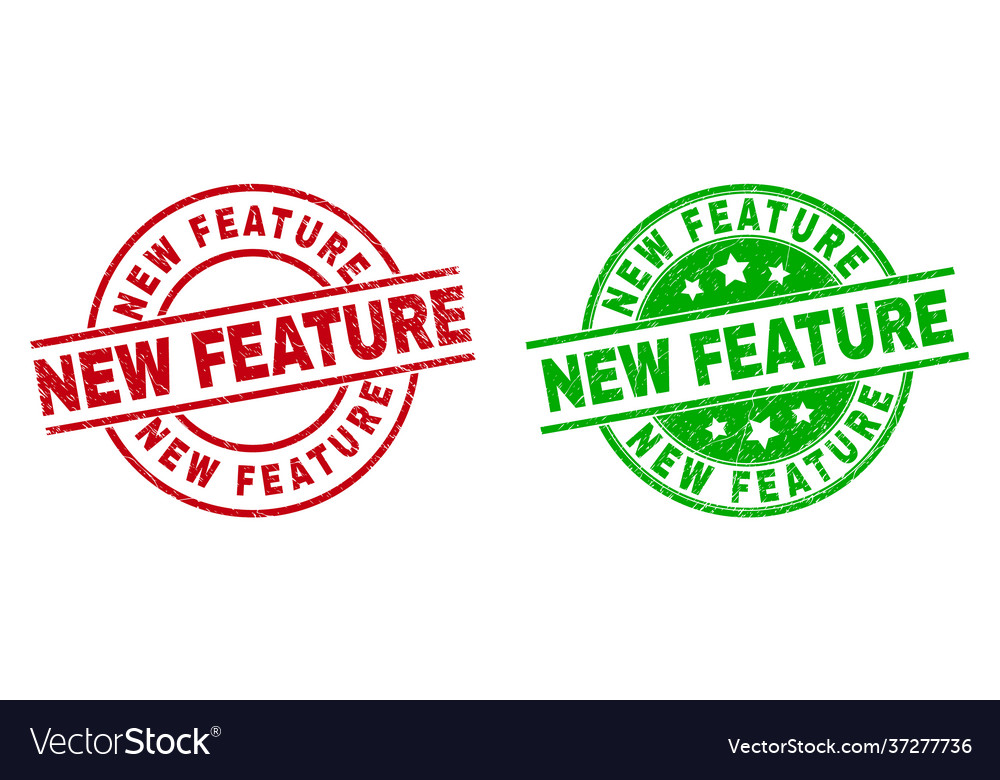 New feature round badges using grunge texture