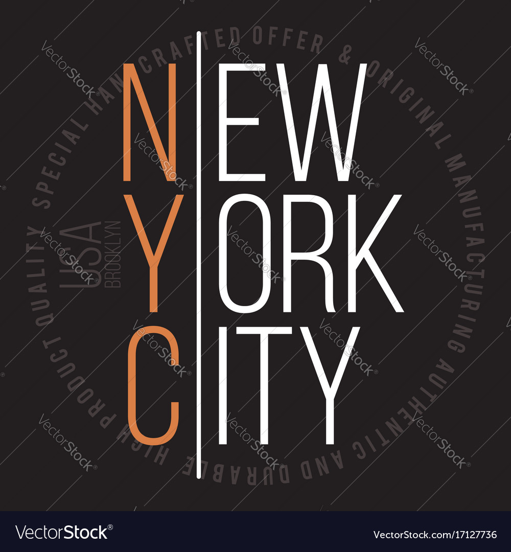 New york brooklyn modern typography for t-shirt Vector Image