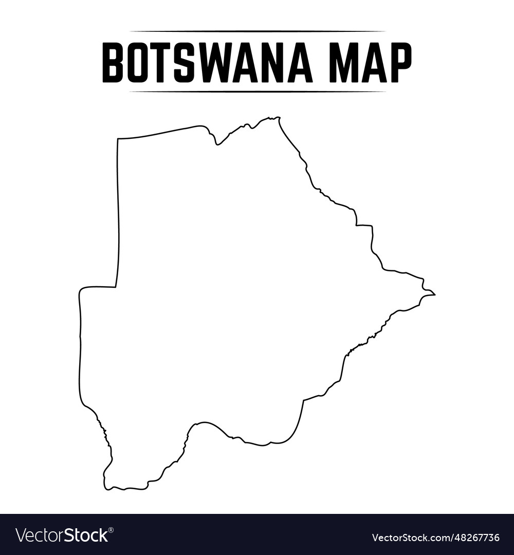 Outline simple map of botswana
