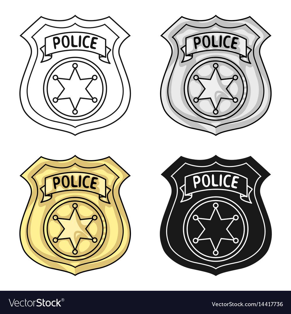 Police Badge Icon - Cartoon Style