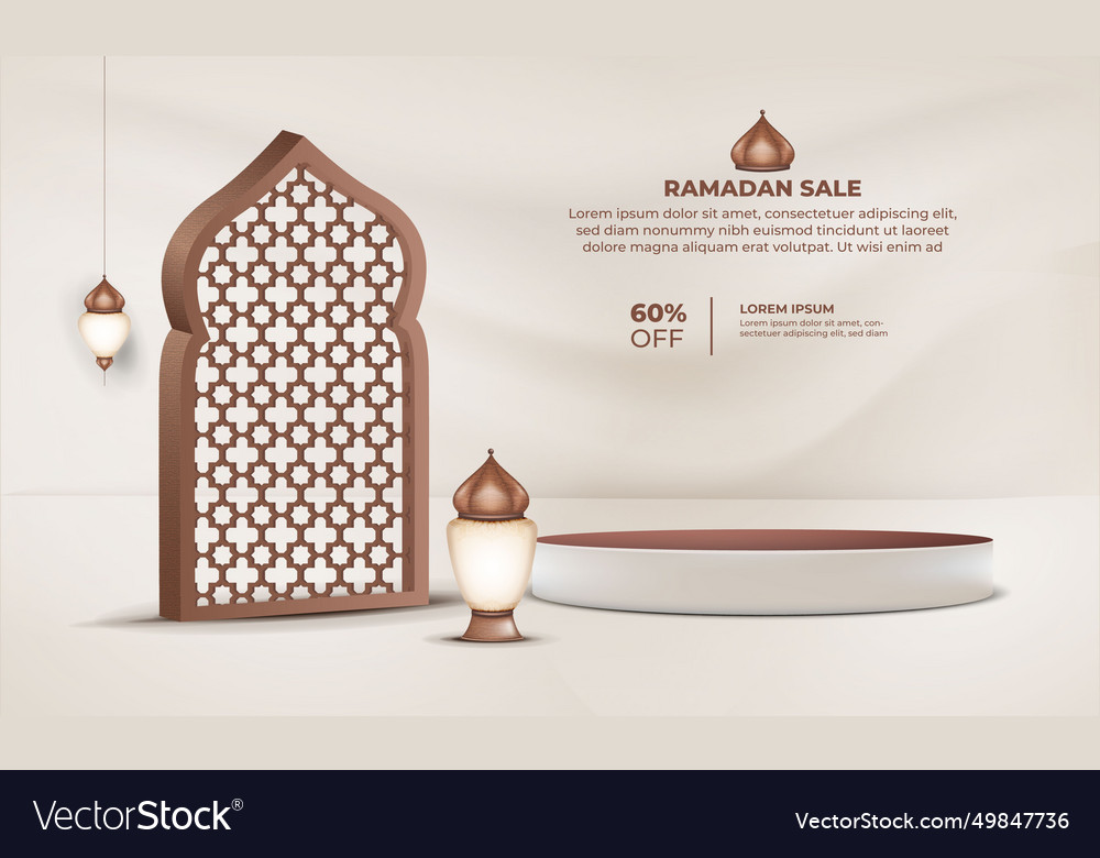 Ramadan sale islamic frame pattern with a price