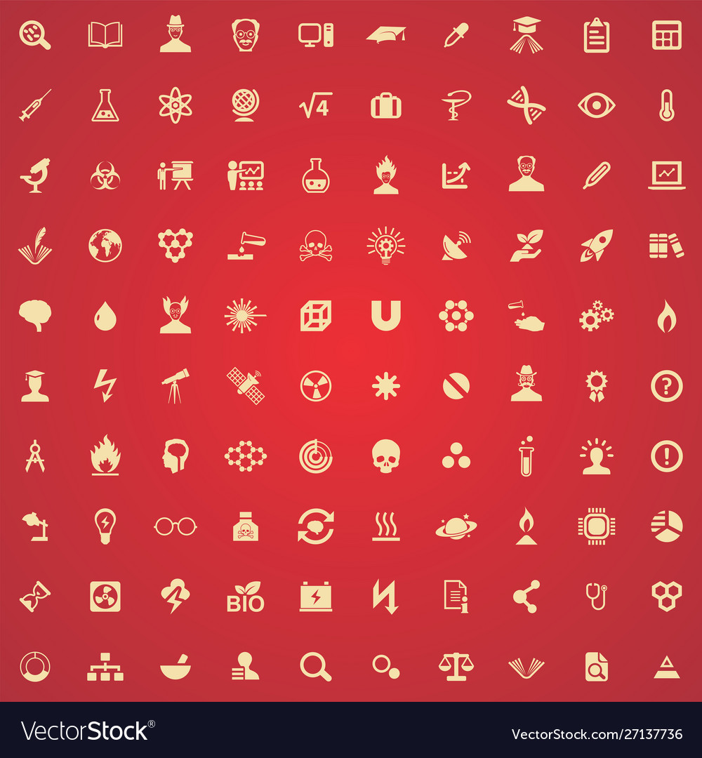 Science 100 icons universal set for web and ui