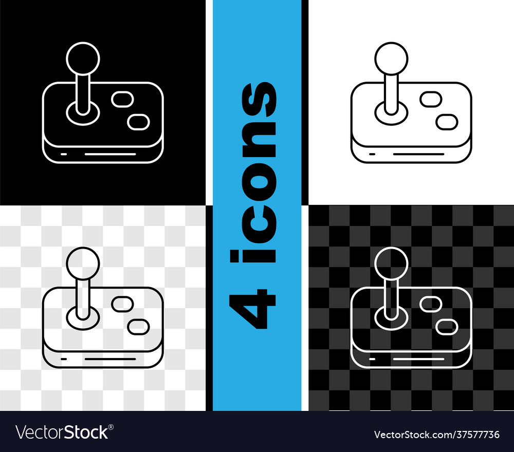 Set line joystick for arcade machine icon isolated vector image Set line joystick for arcade machine icon isolated