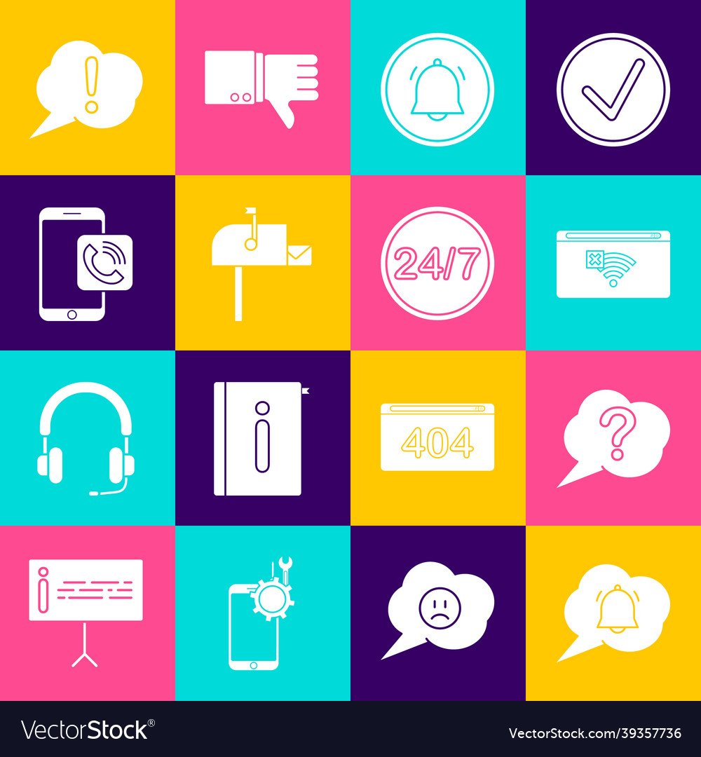 Set speech bubble chat notification question vector image Set speech bubble chat notification question
