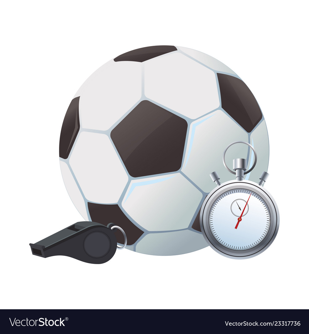 Soccer ball and stopwatch