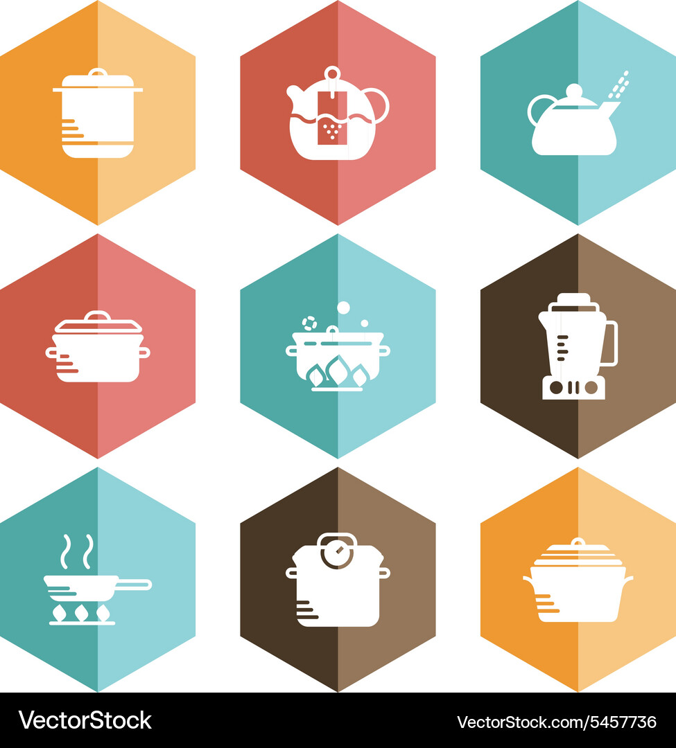Solid icons kitchen appliances Royalty Free Vector Image