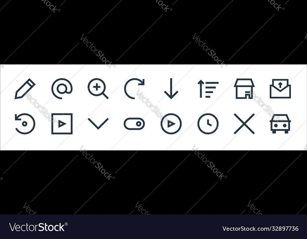 User interface line icons linear set quality vector image User interface line icons linear set quality