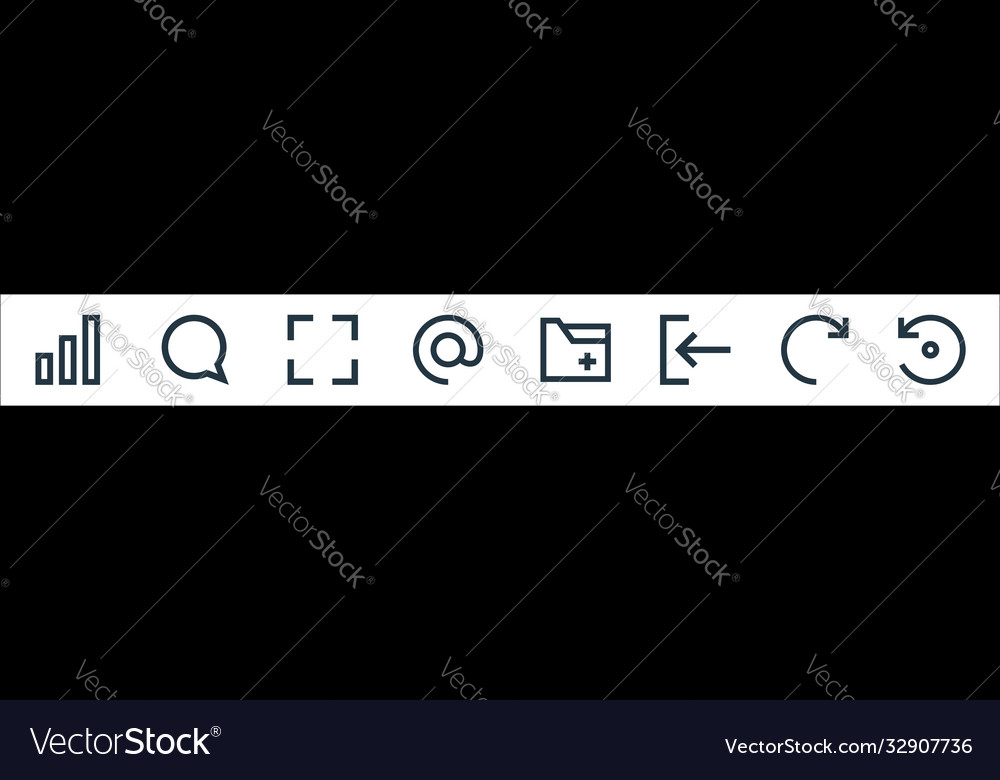 User interface line icons linear set quality vector image User interface line icons linear set quality