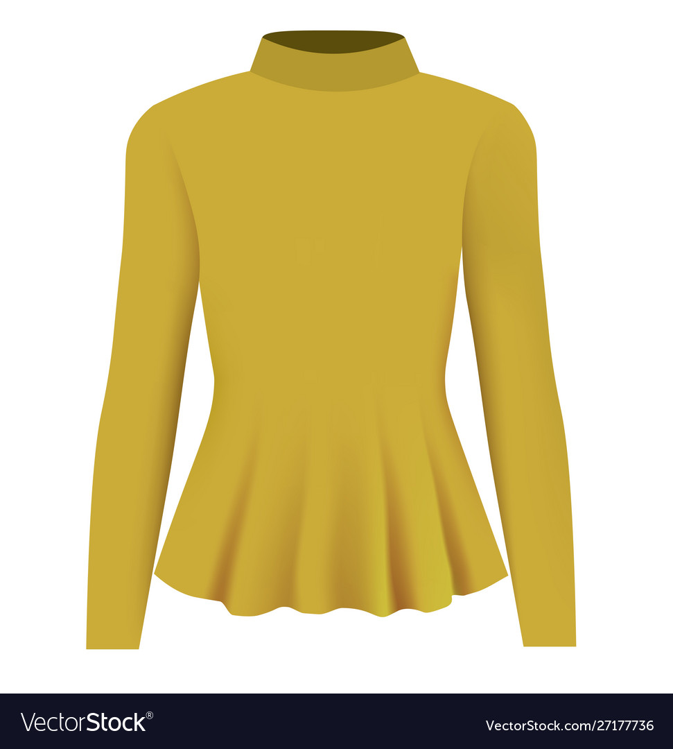 Women yellow blouse long neck