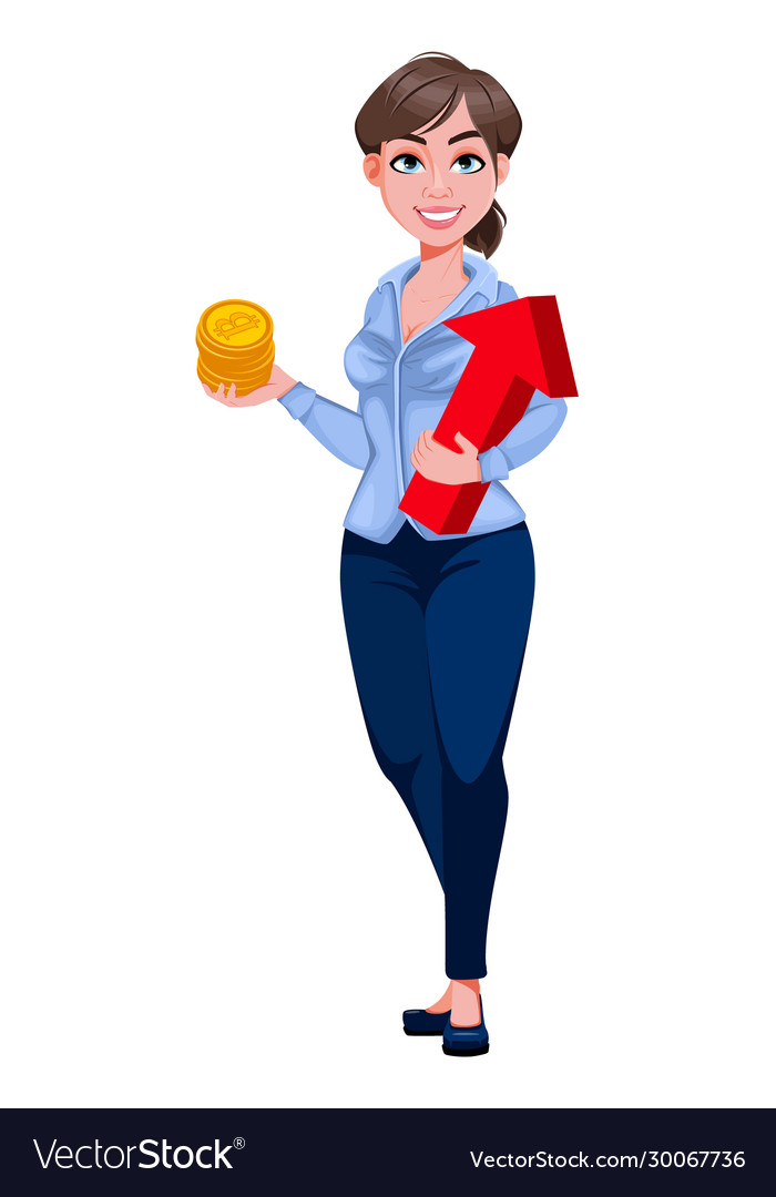 Young Beautiful Business Woman Cartoon Character Vector Image