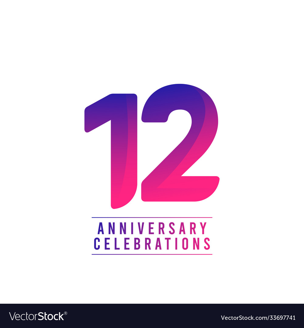 12 years anniversary celebrations template design