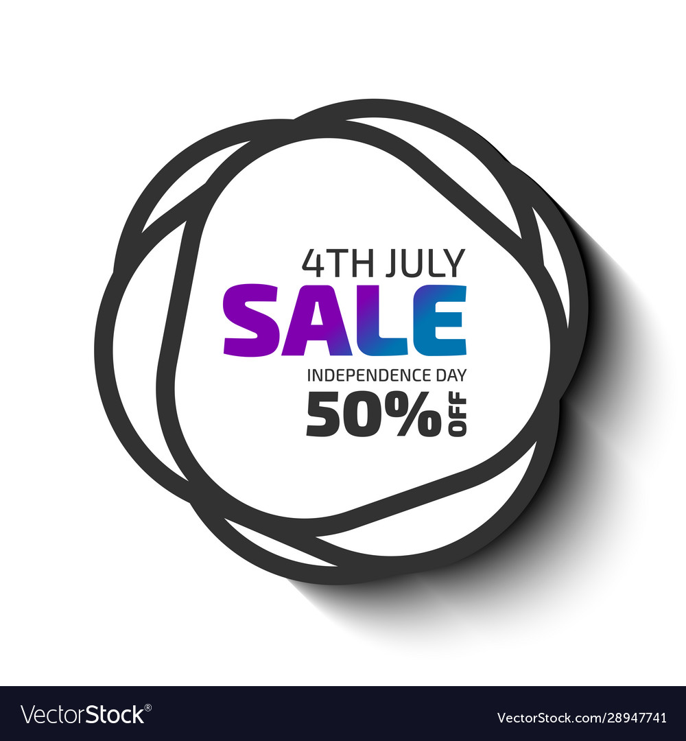 4th july sale banner black shapes badge