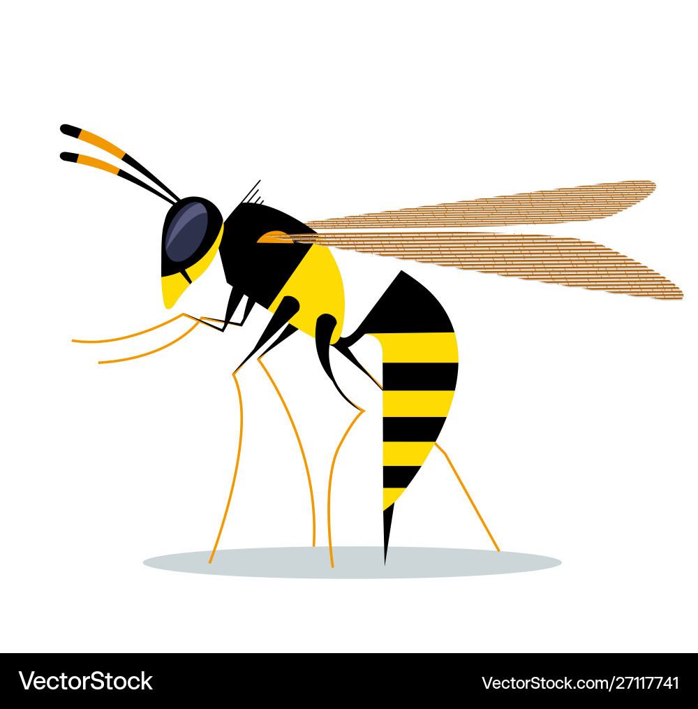 Biting wasp Royalty Free Vector Image - VectorStock