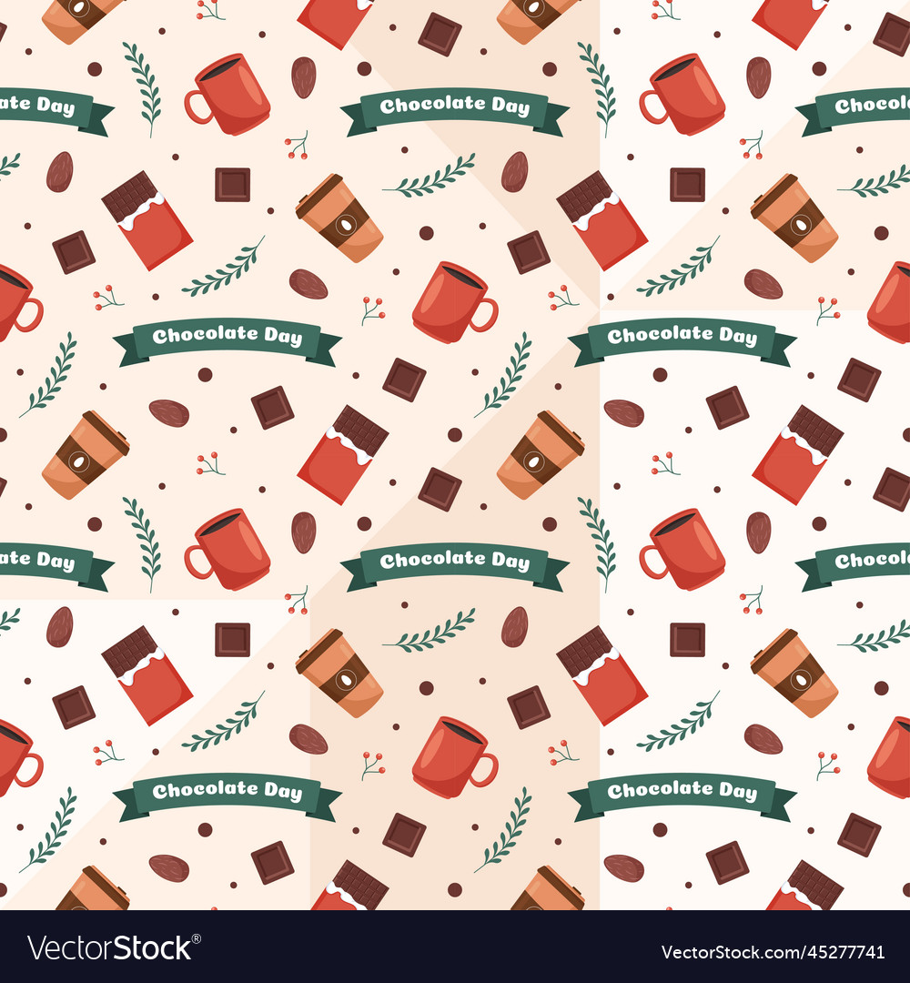 Chocolate seamless pattern design with choco vector image Chocolate seamless pattern design with choco