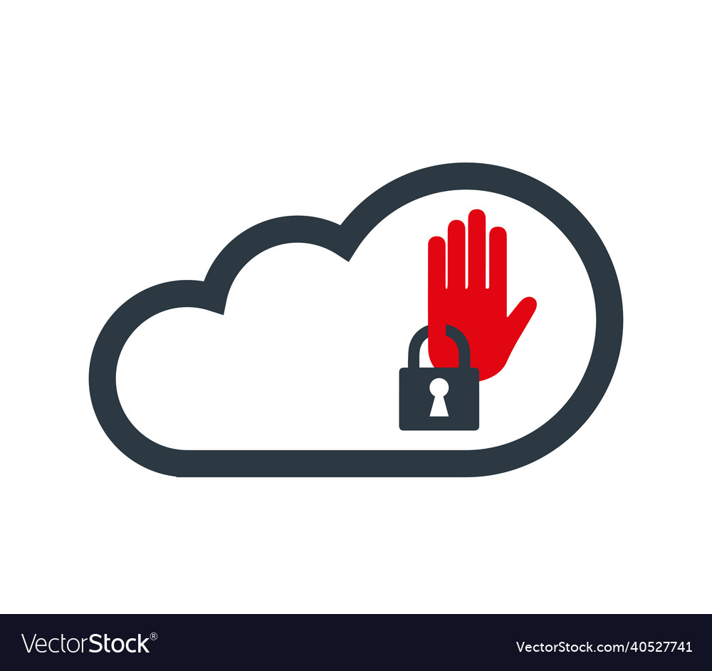 Cloud computing with security icon