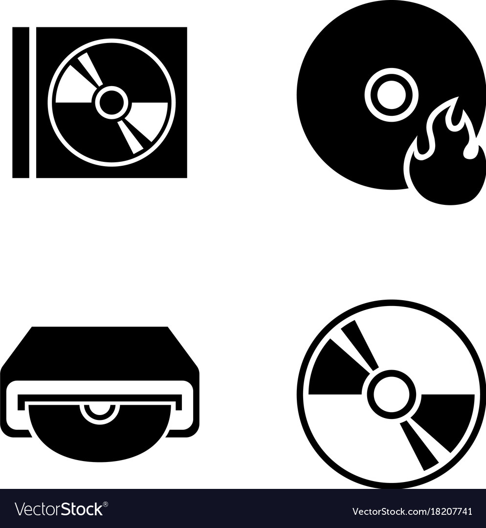 Compact disk simple related icons