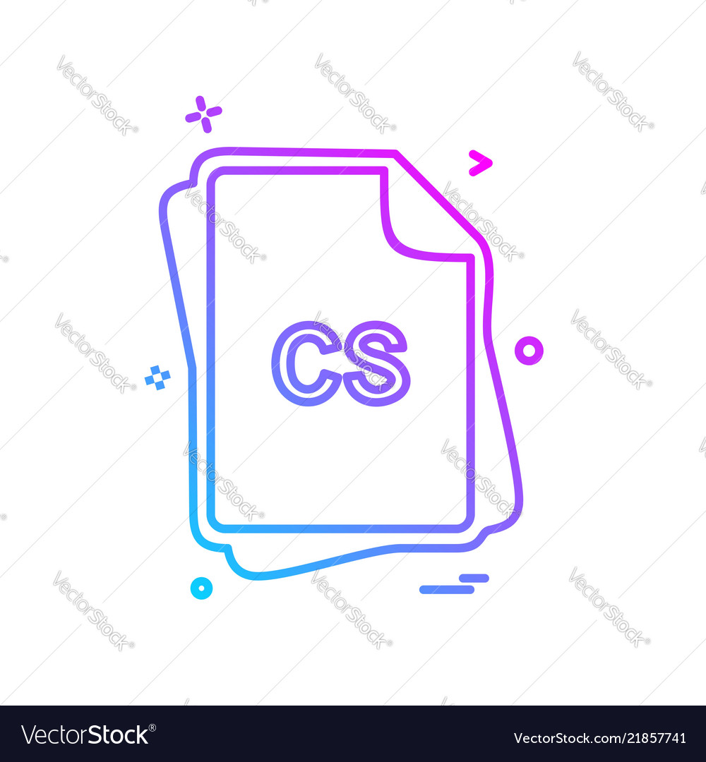 Cs file type icon design vector image Cs file type icon design