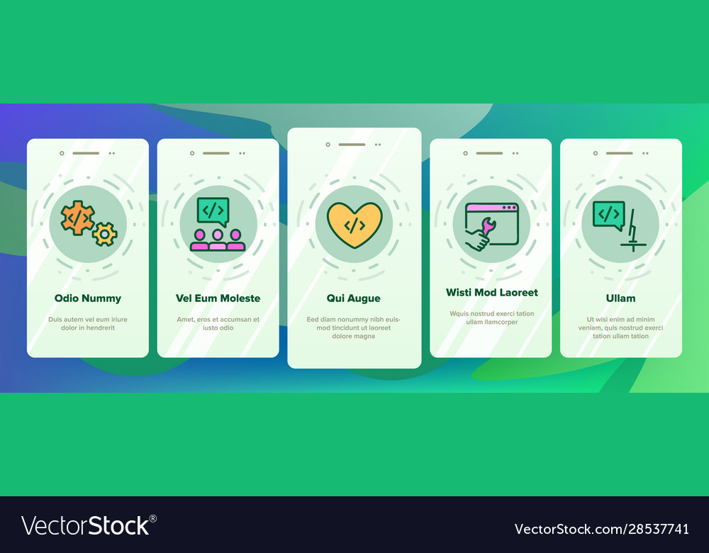 Developer onboarding icons set