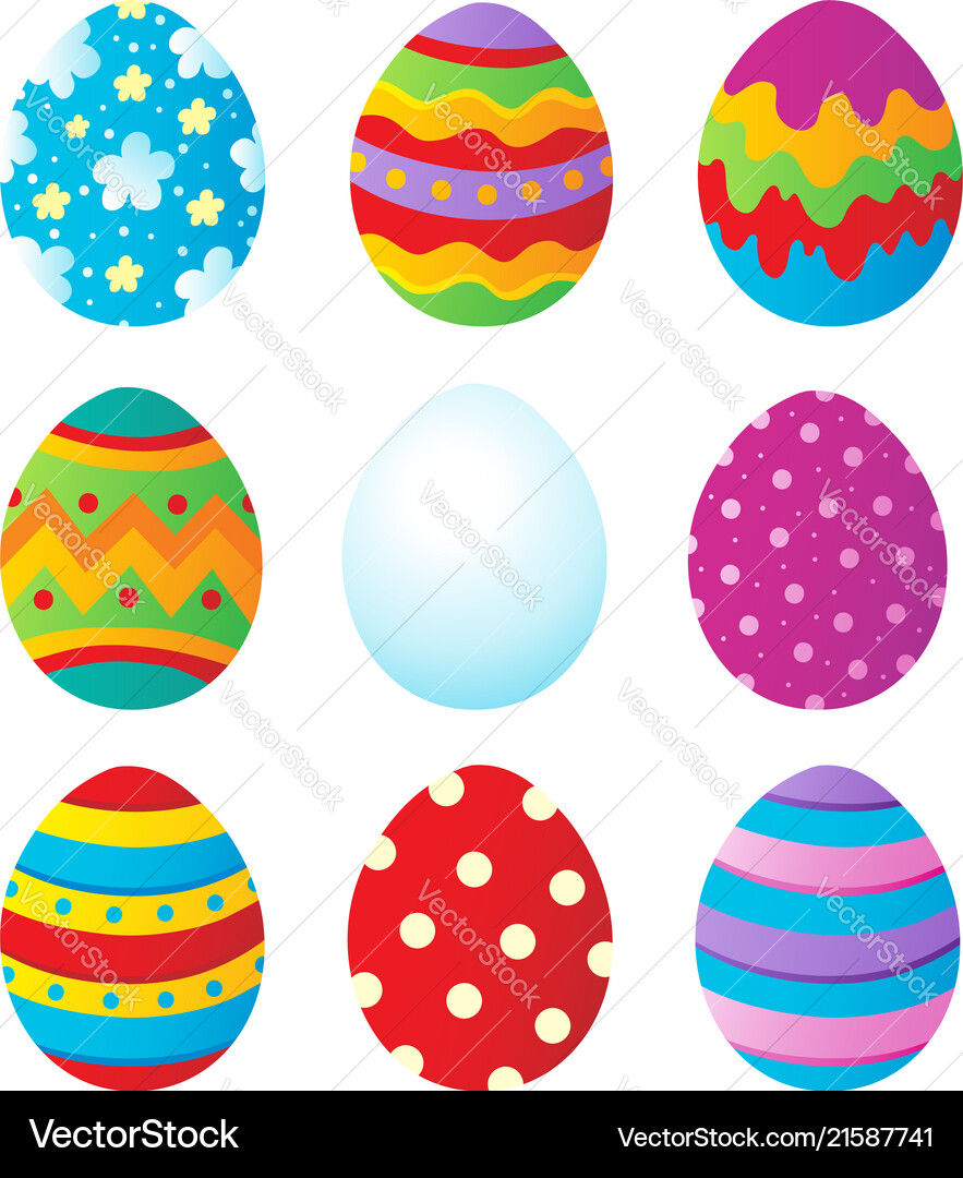 Easter eggs collection 1 Royalty Free Vector Image