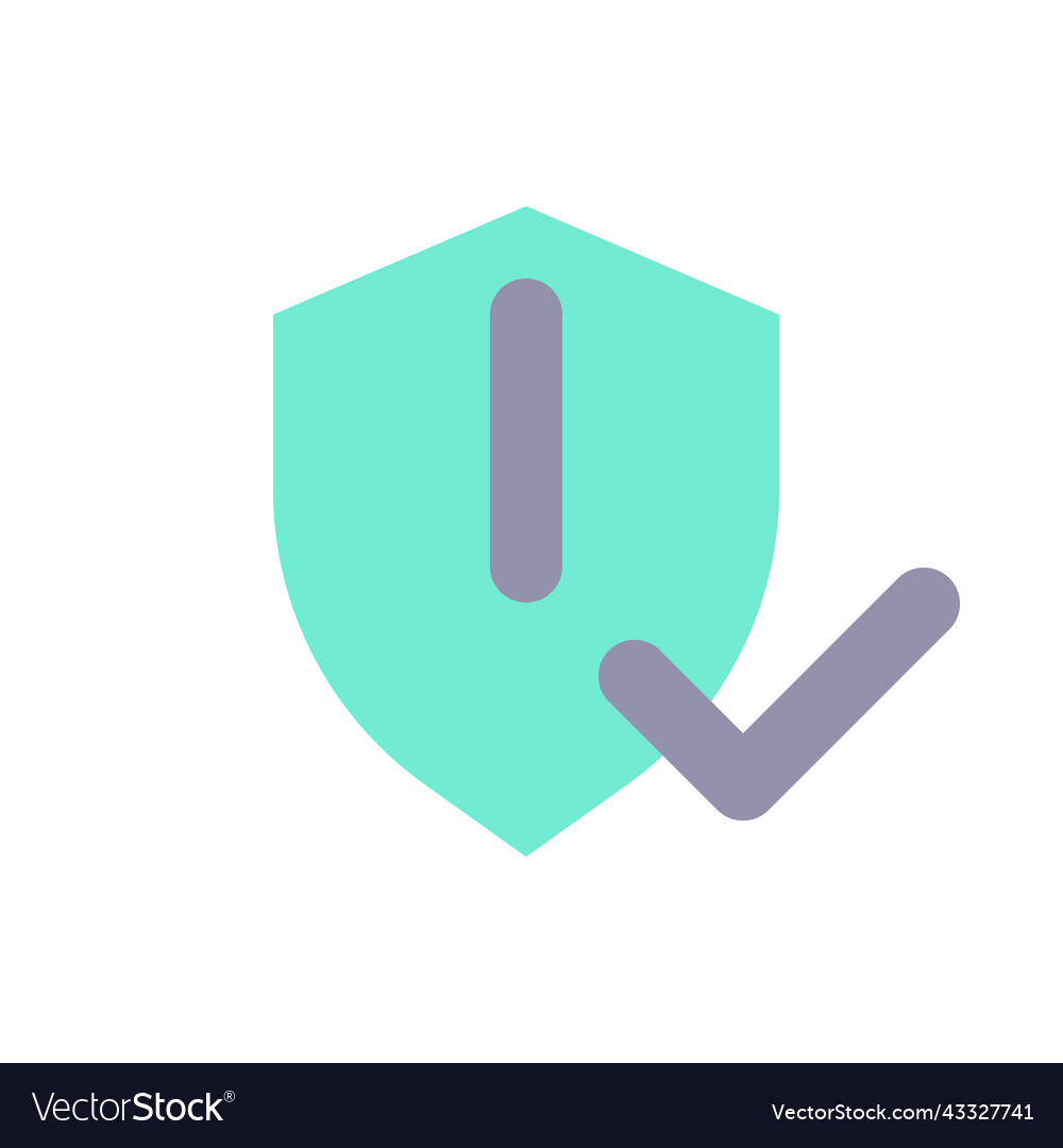 Everything is secured flat color ui icon vector image Everything is secured flat color ui icon