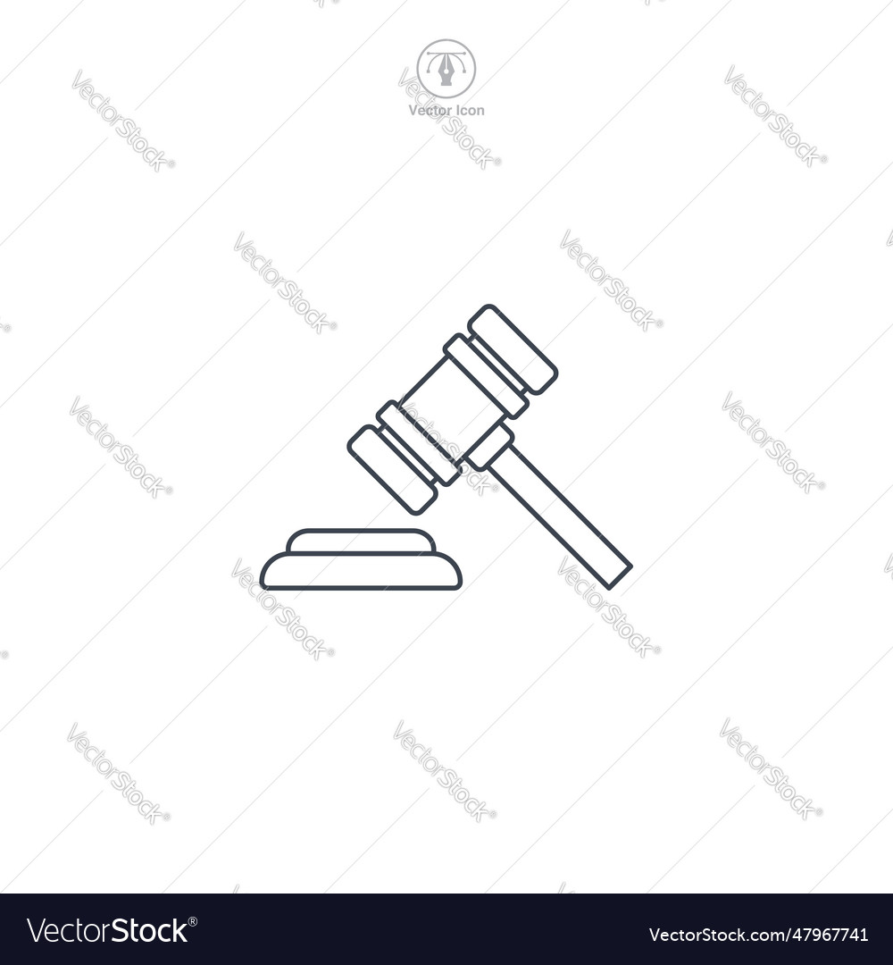 Gavel icon symbol isolated on white background