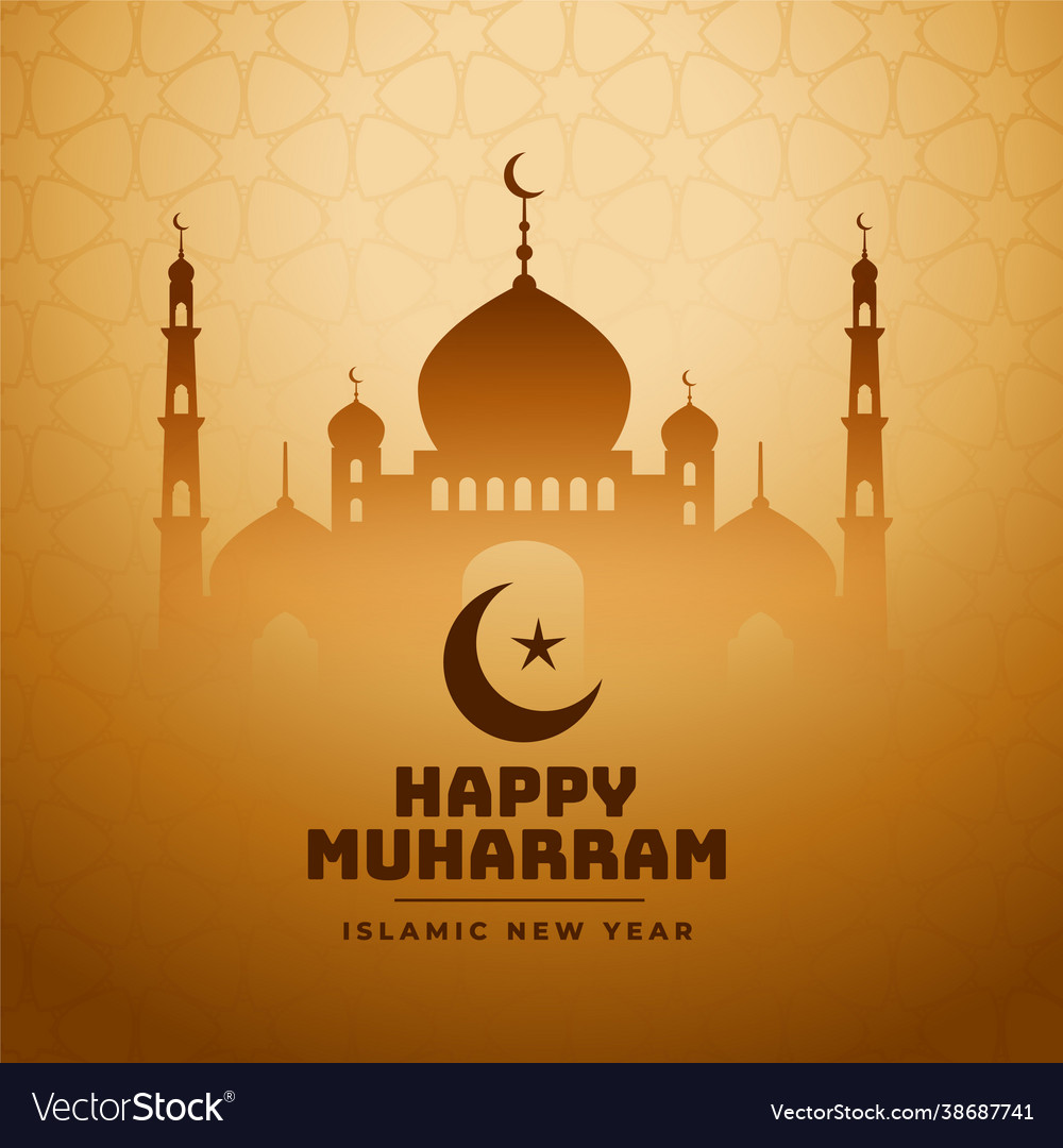 Happy muharram holy festival wishes greeting Vector Image