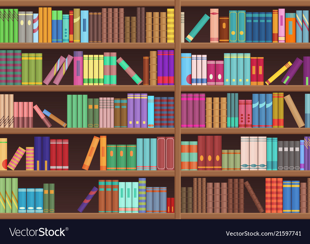 Cartoon Bookshelf Background - cartoon media