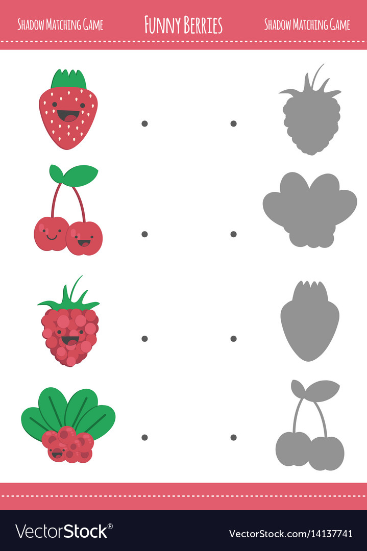 Matching game with berries for preschool children