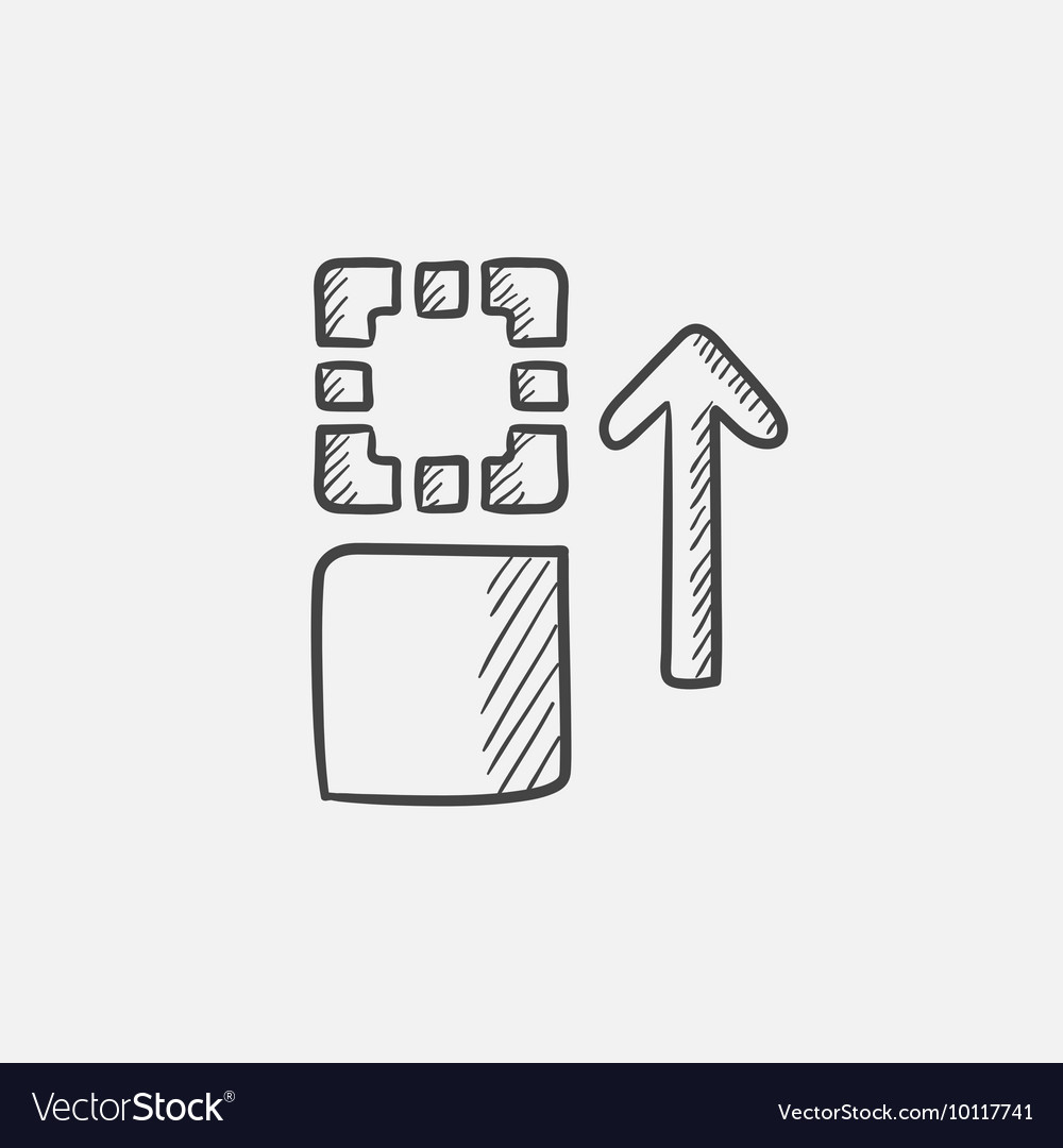 Movement of files sketch icon
