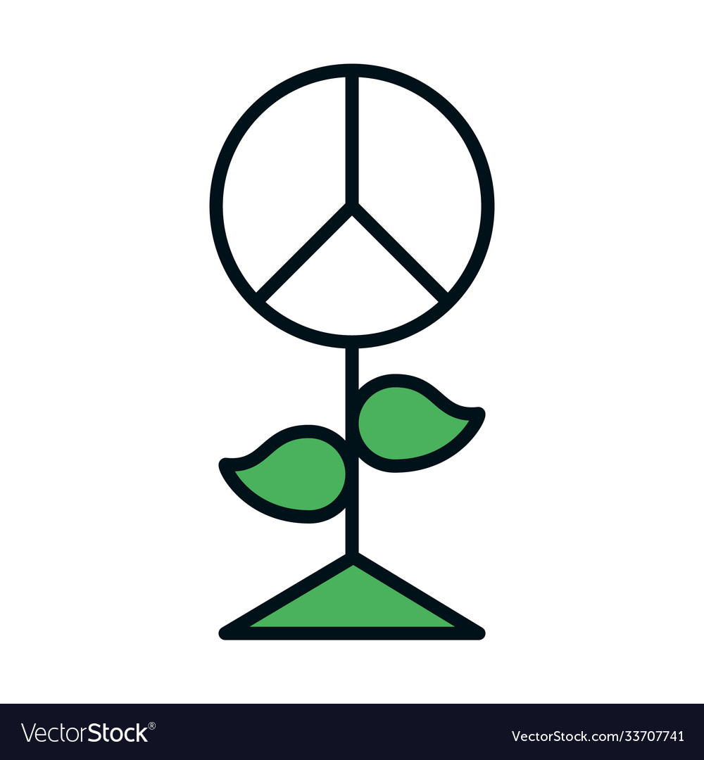 Peace plant icon line and fill style Royalty Free Vector