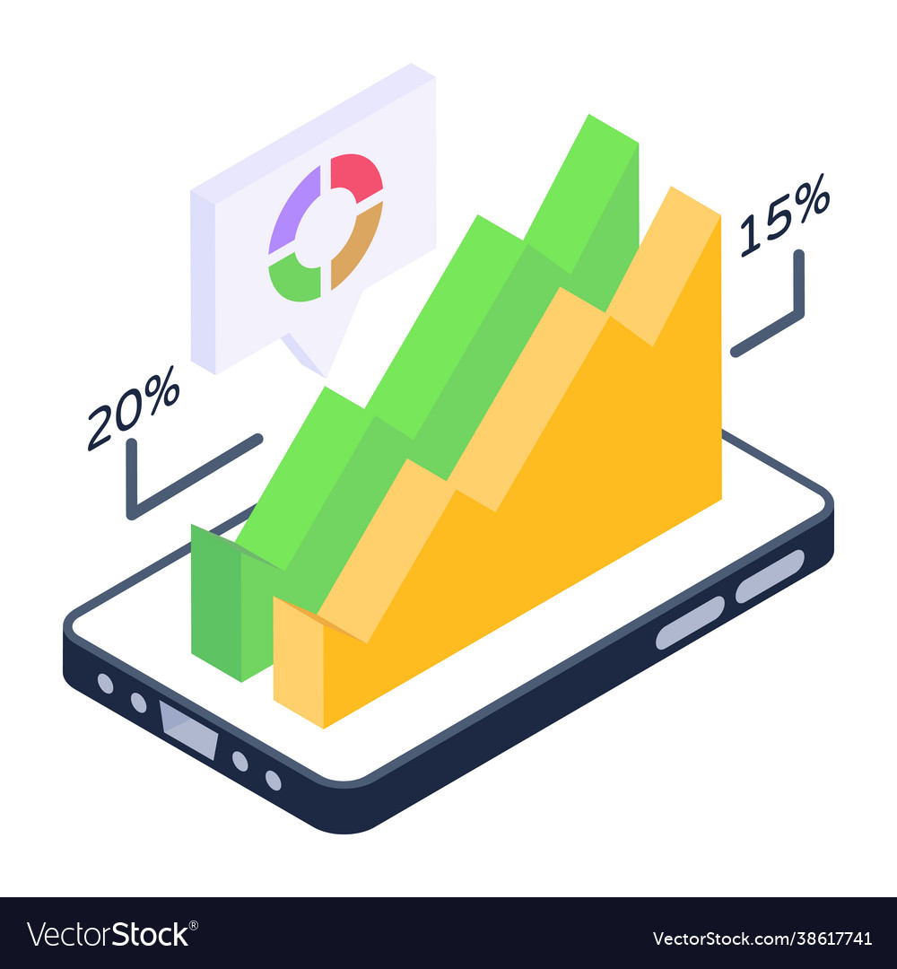 Phone statistics Royalty Free Vector Image - VectorStock