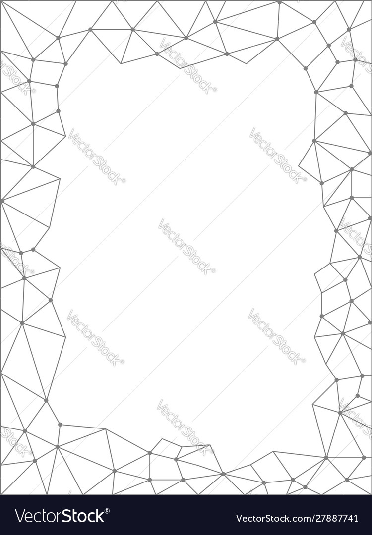 Polygonal fractal triangle web pattern frame Vector Image