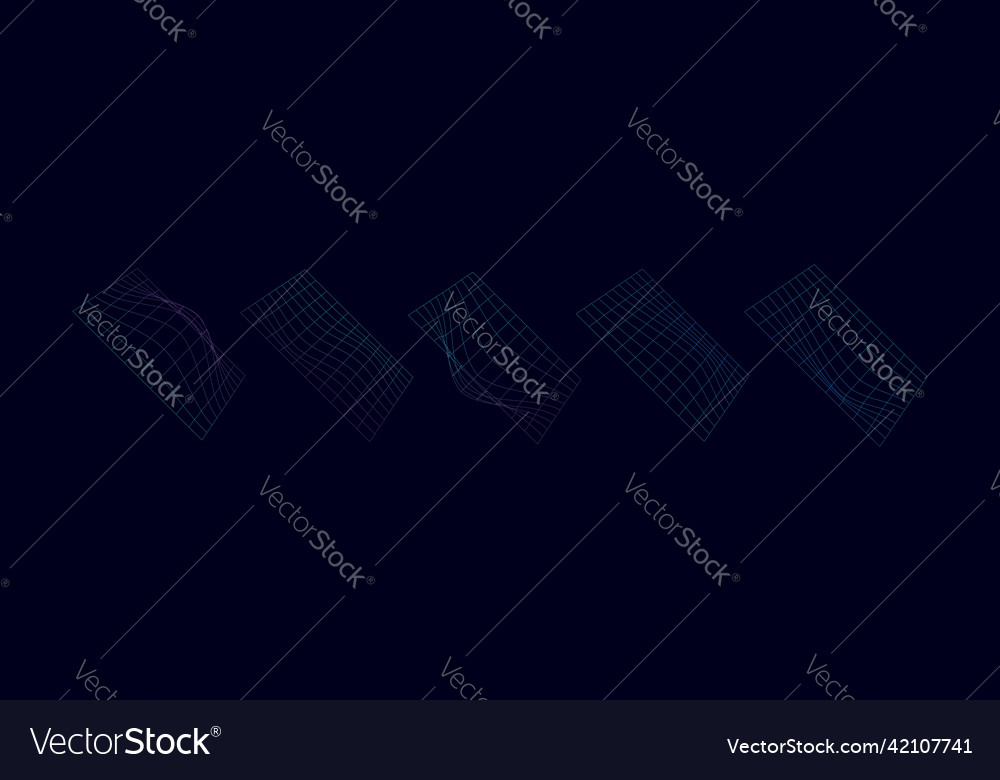 Retro Wireframe Shapes