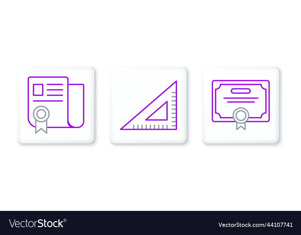 Set line certificate template and triangular vector image Set line certificate template and triangular