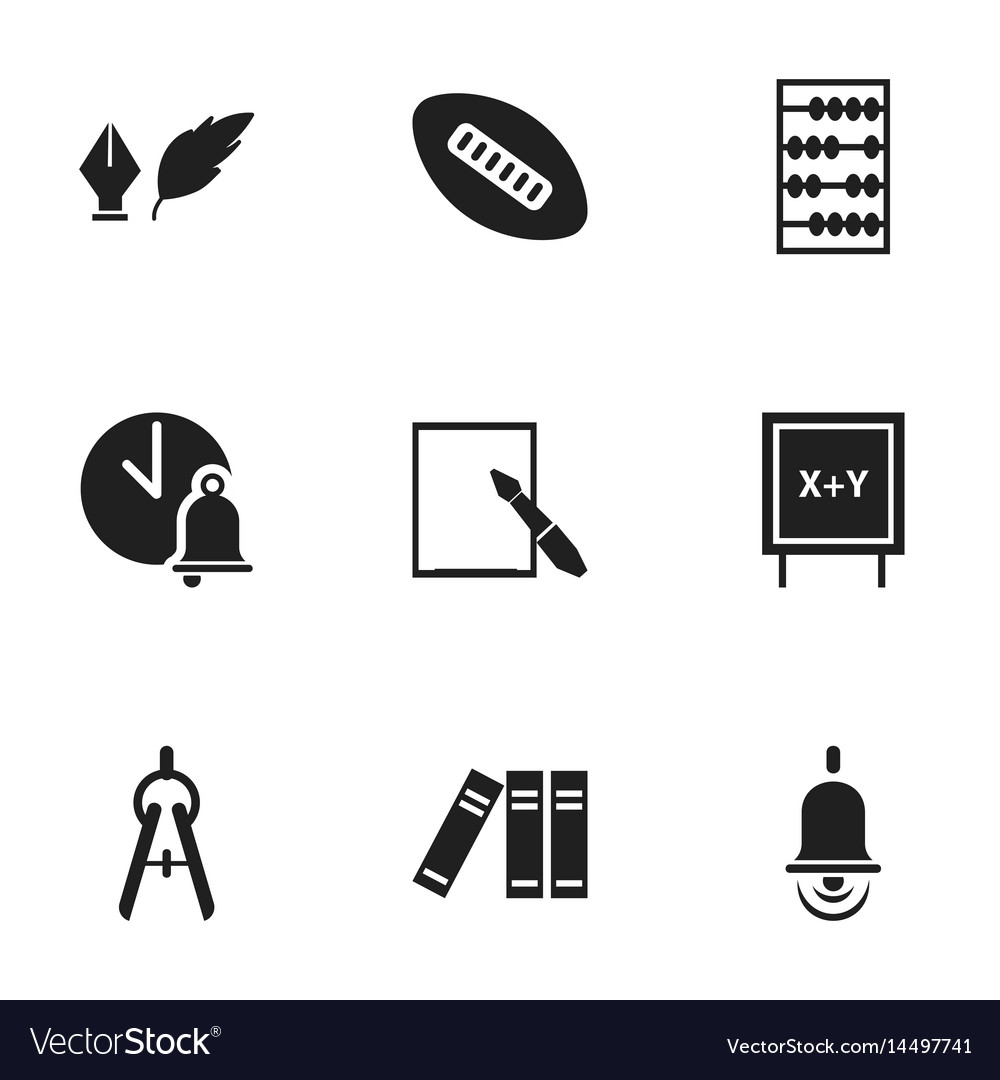 Set of 9 editable university icons includes