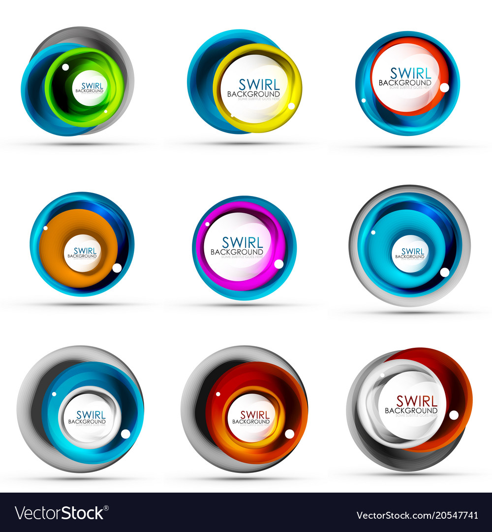 Set of spiral swirl flowing lines 3d