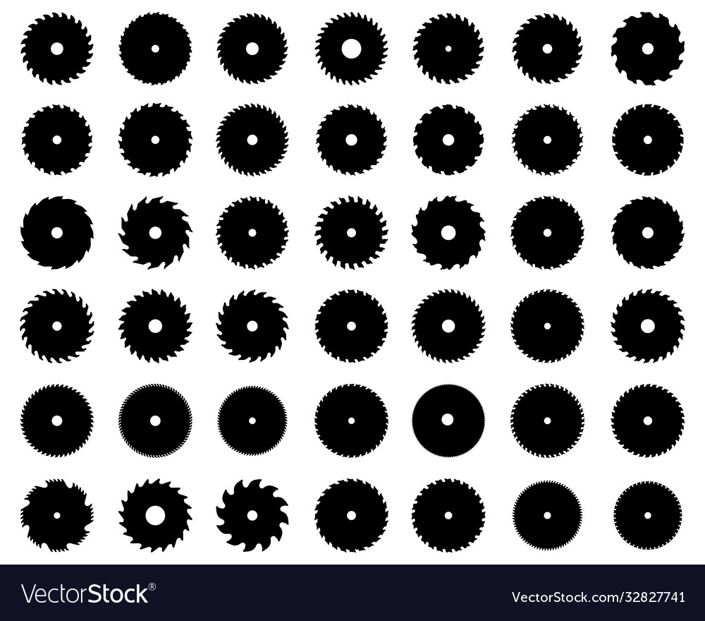 Silhouettes circular saw blades Royalty Free Vector Image